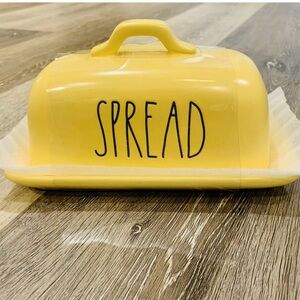 Rae Dunn “SPREAD” yellow covered butter dish - hard to find color - Brand New